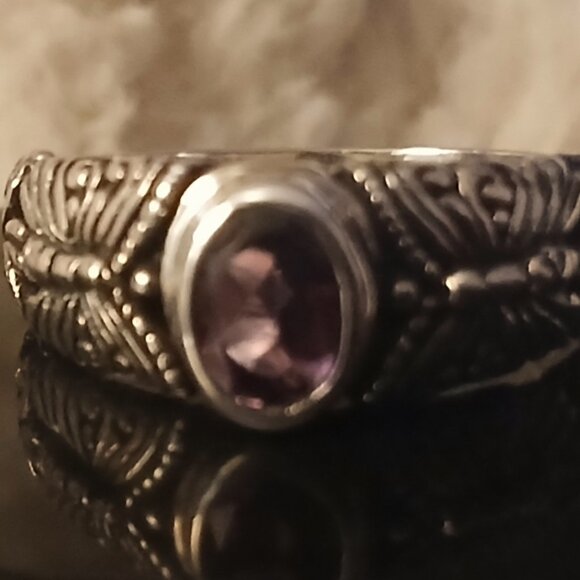 Sterling Silver Butterfly Amethyst Ring - Picture 10 of 12